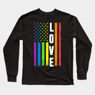 Gay Pride  Men Women LGBT Flag Gay Love Long Sleeve T-Shirt